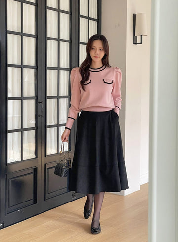 Cheshu Suede Flare Skirt